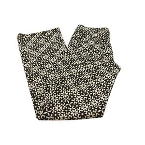 Divided H&M Black White Floral Checkered Flared Pants Sz 4 (May Run Small) w/Tag